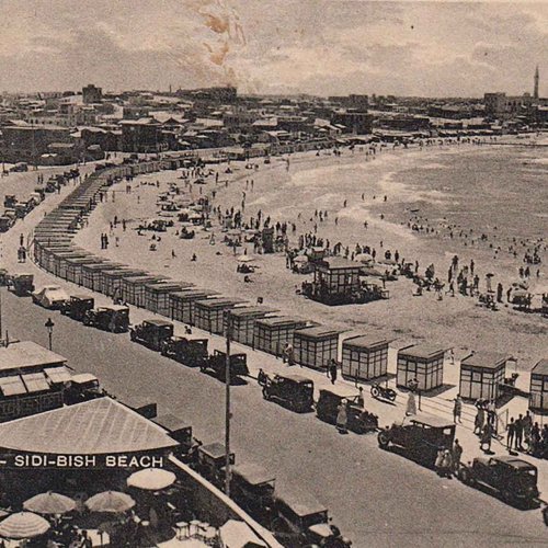 The Corniche at Sidi Bish Beach, Alexandria, Egypt, 1935