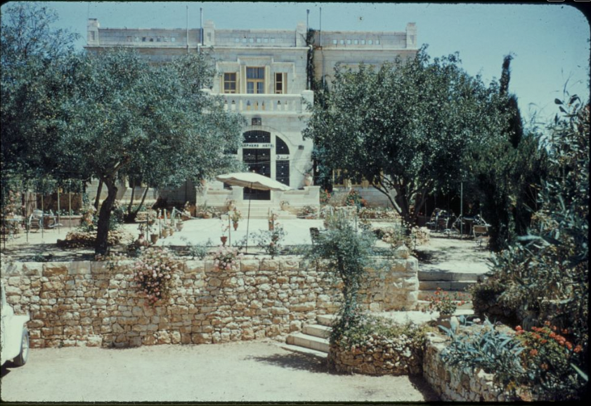 An aerial view of Hajj Amin al-Husseini's newly completed villa in Sheikh Jarrah, Jerusalem,90 1933