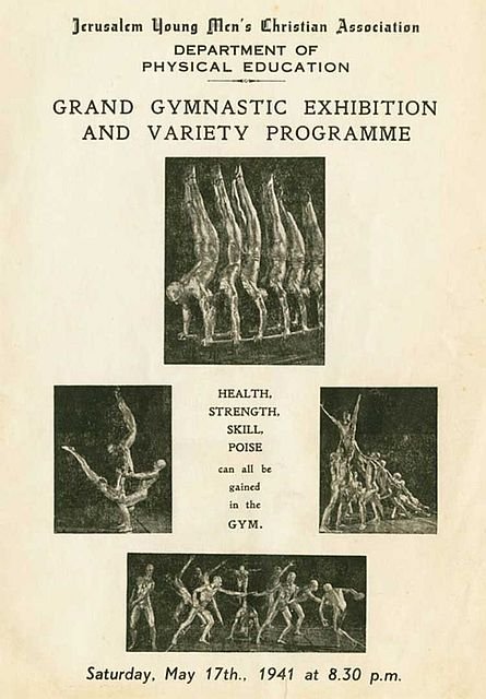 Program for a gymnastics exhibition at the Jerusalem YMCA, May 1941